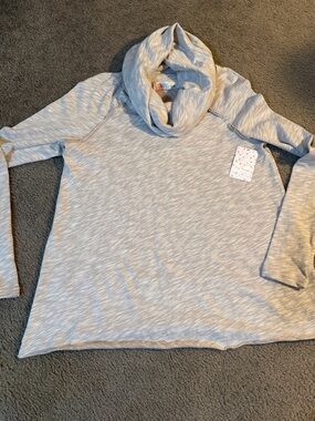 Free People Oatmeal Marled Cowl Neck Top